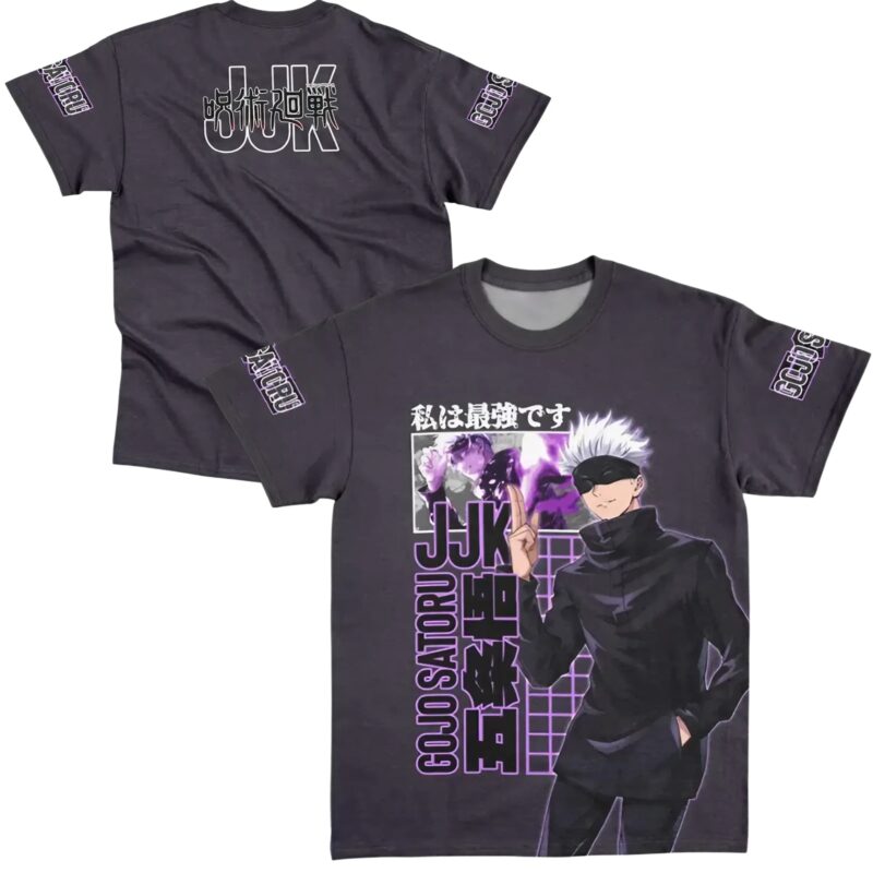 Gojo Satoru I am the strongest Jujutsu Kaisen Extra Print - Large Print - Sleeve Print T Shirt