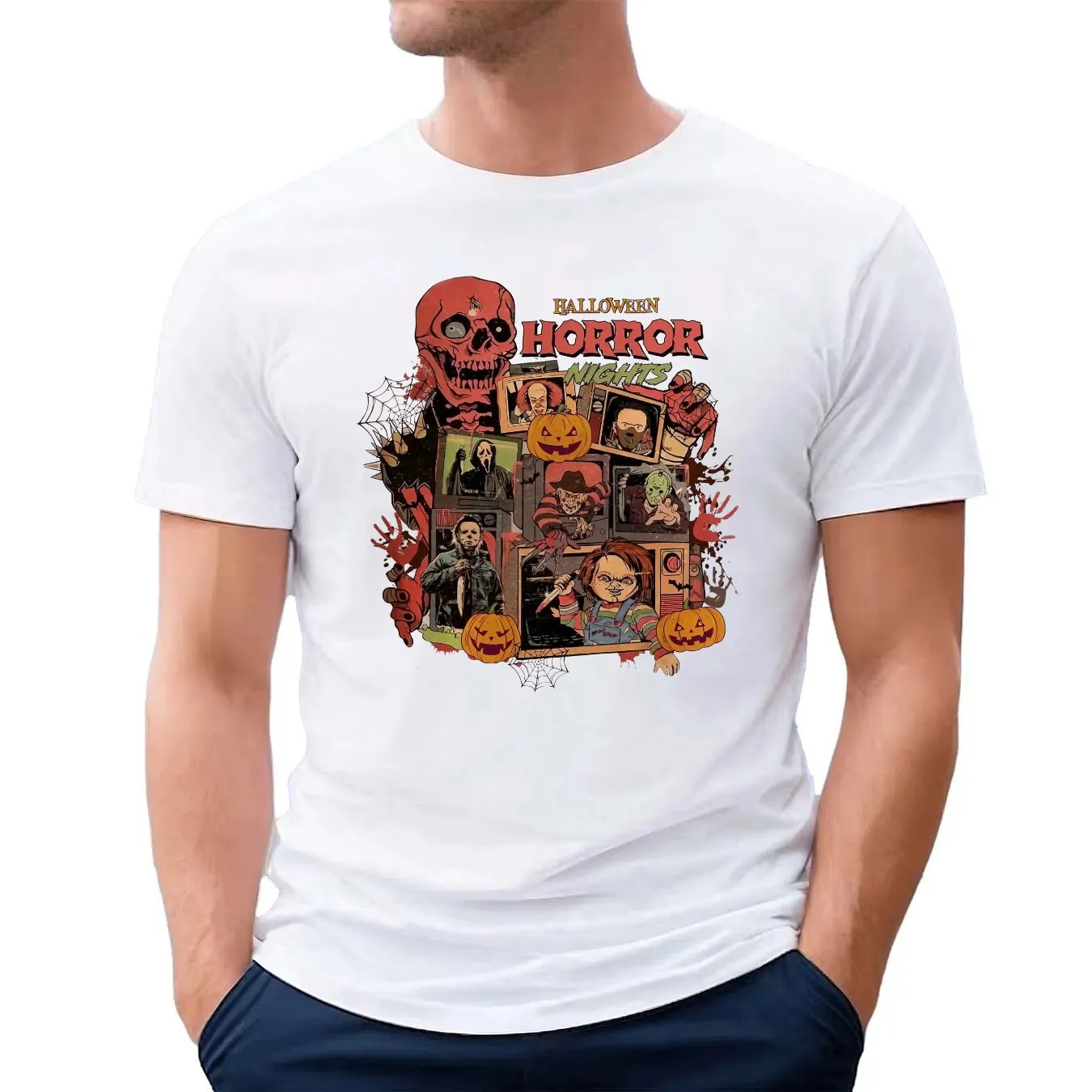 Halloween Horror Night Horror Movie Characters Vintage T Shirt