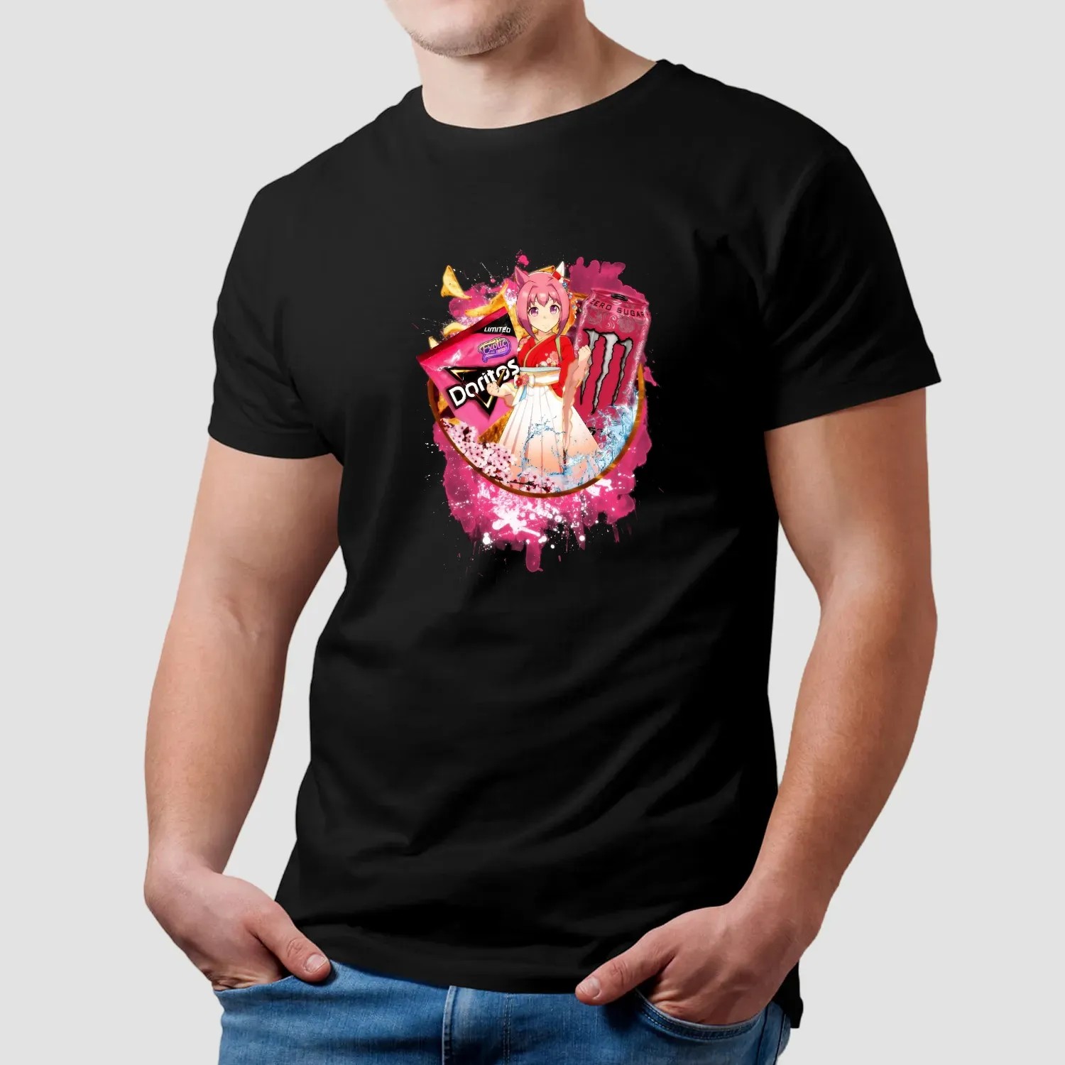 Haru Urara New Year Uma musume Pretty Derby Monster Energy Zero Sugar Doritos Bacon Cheeseburger T Shirt