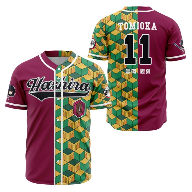 Hashira Giyu Tomioka Demon Slayer No 11 Baseball Jersey