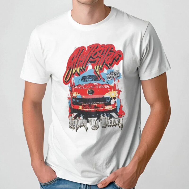 Hellstar God Speed Highway To Victory Race Car T Shirt
