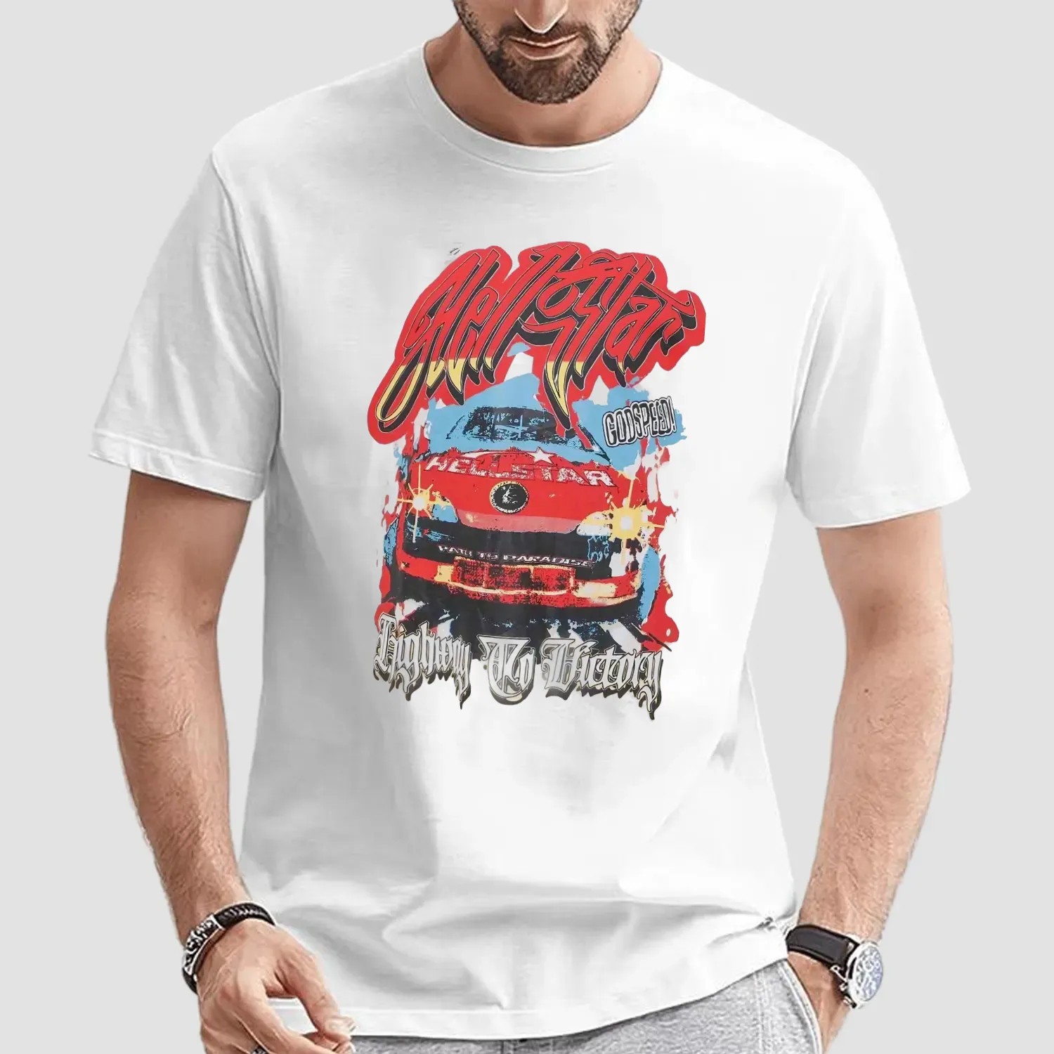 Hellstar God Speed Highway To Victory Race Car T Shirt