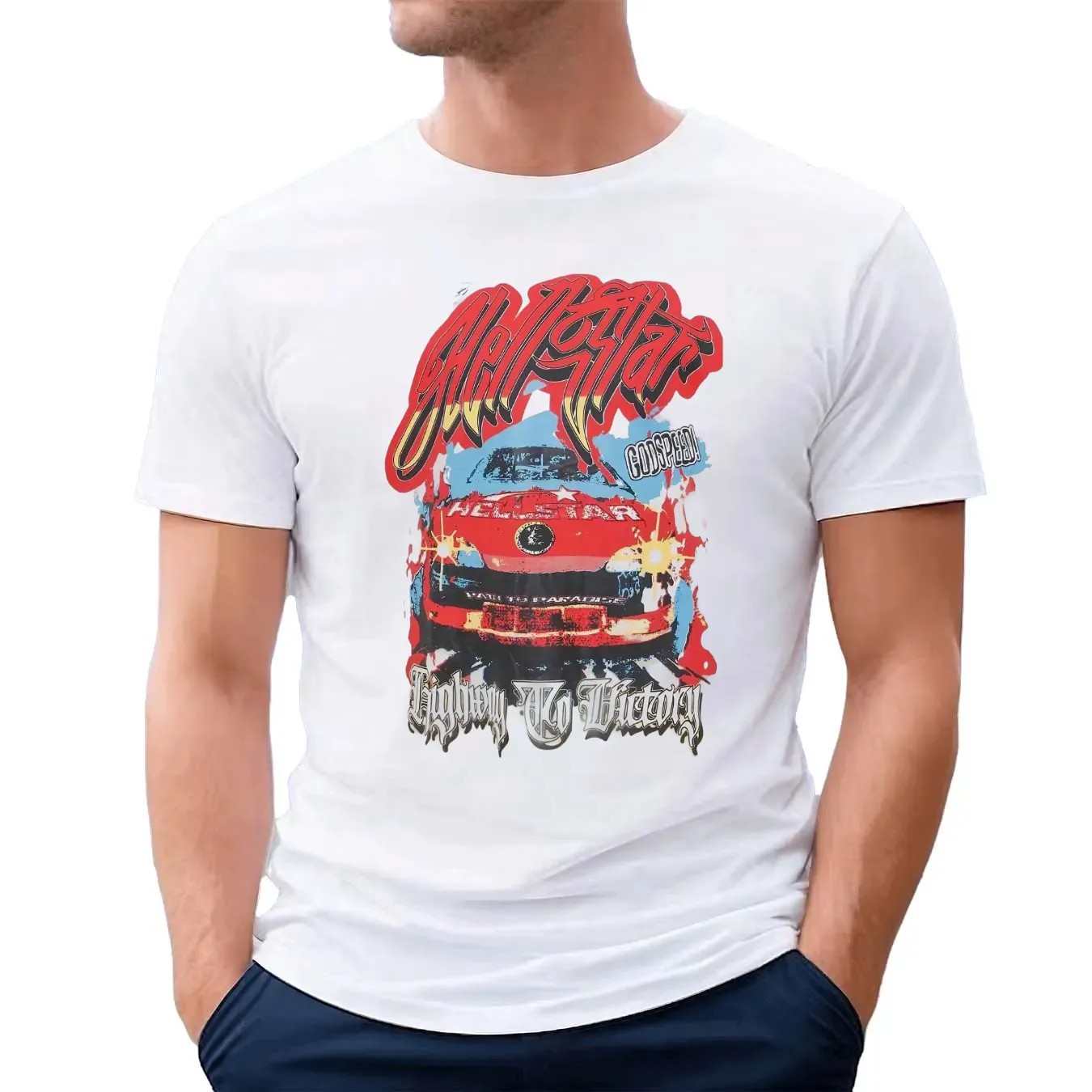 Hellstar God Speed Highway To Victory Race Car T Shirt
