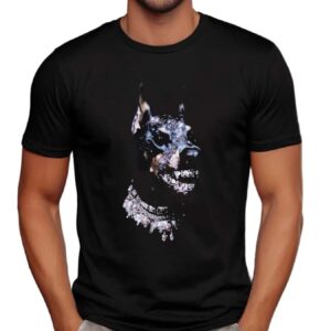 Iced Out Doberman Bust Down Flexing T Shirt