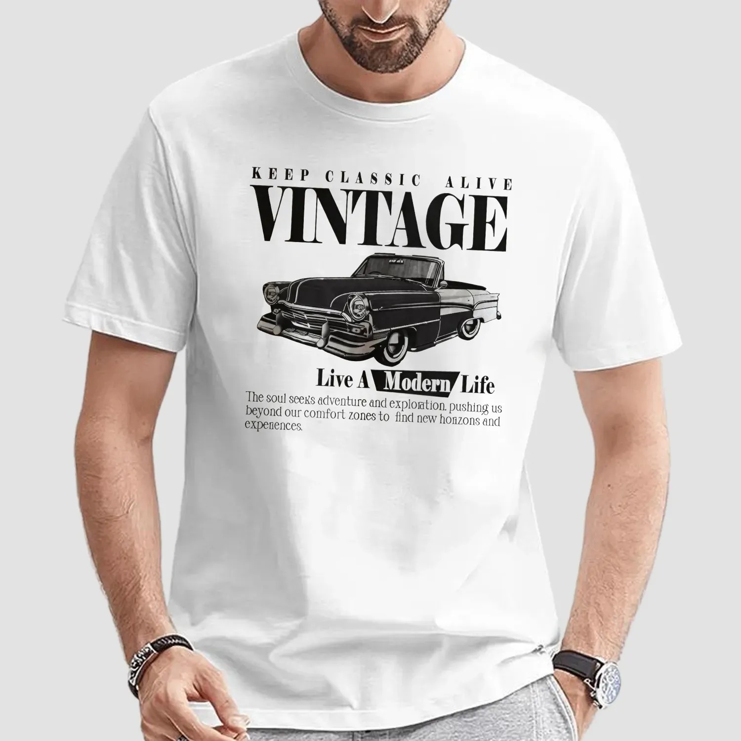 Keep Classic Alive Vintage Live A Modern Life Car T Shirt