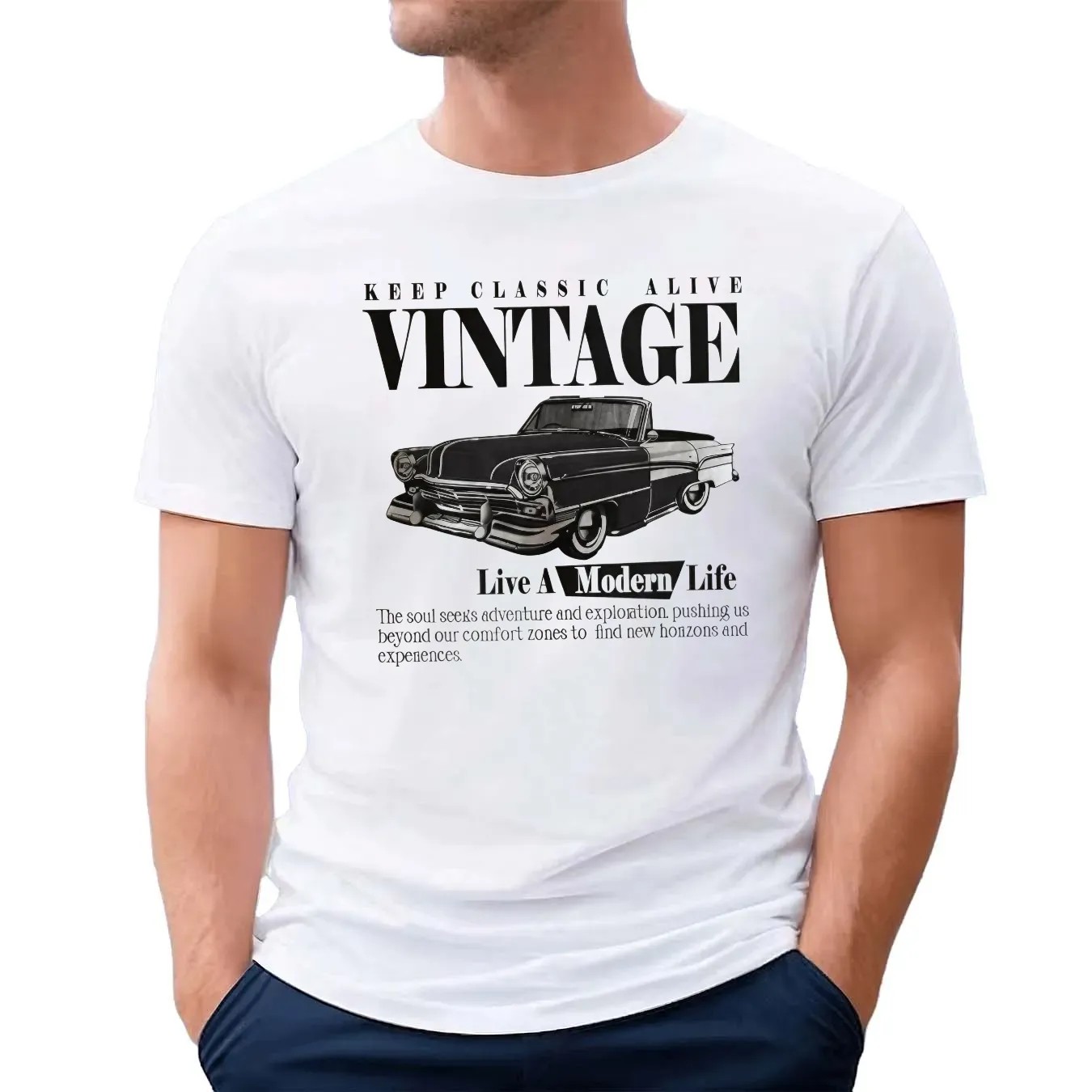Keep Classic Alive Vintage Live A Modern Life Car T Shirt