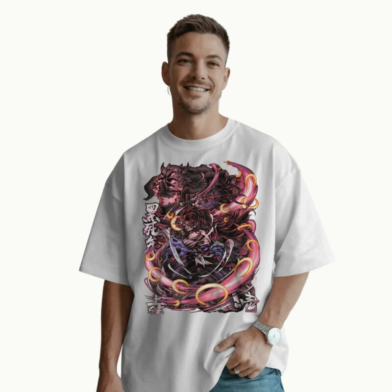 Kokushibo Demon Slayer Upper Moon One Demon Form Skull Aura Graphic T Shirt