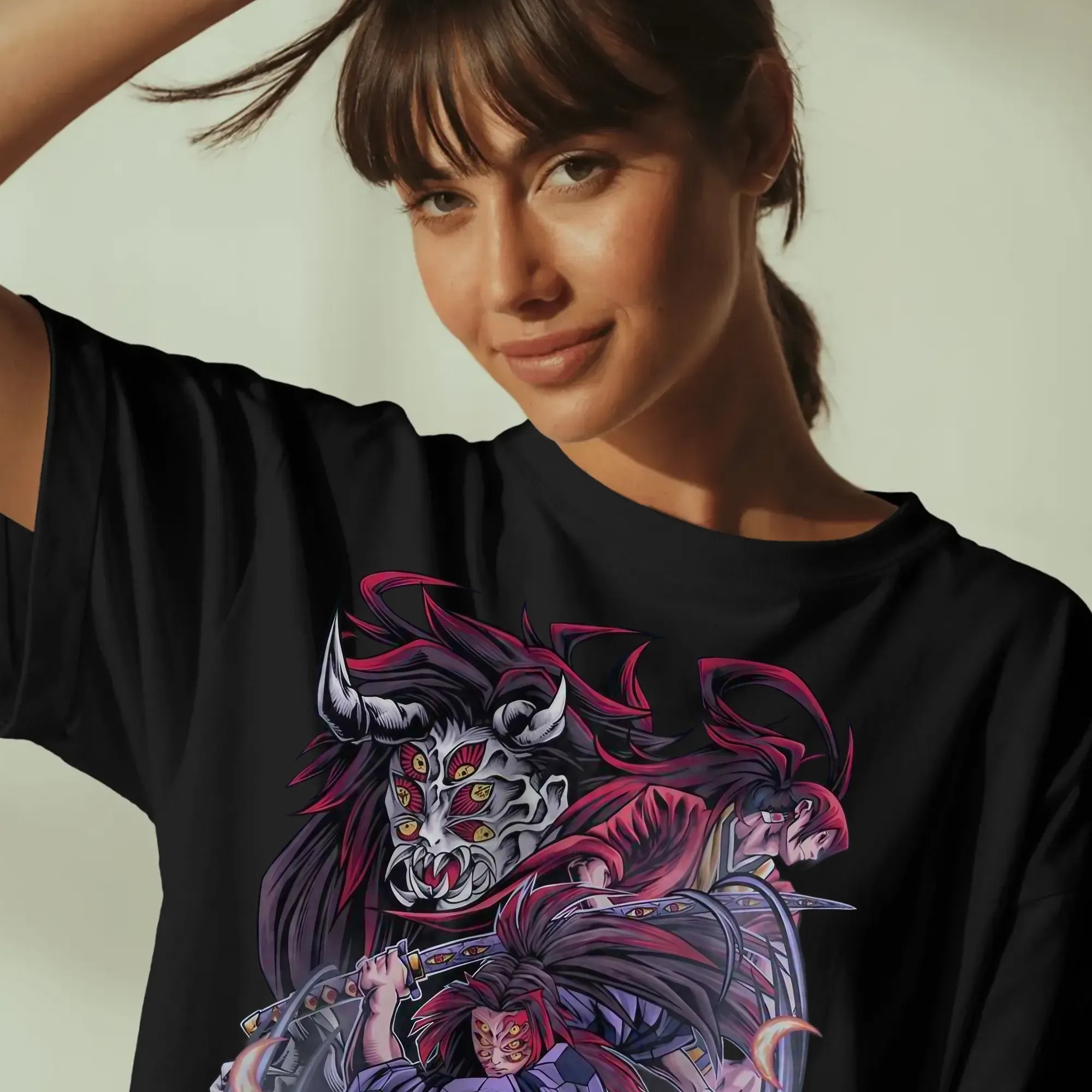 Kokushibo Upper Moon One Moon Breathing Multi-Eyes Demon Anime Graphic T Shirt