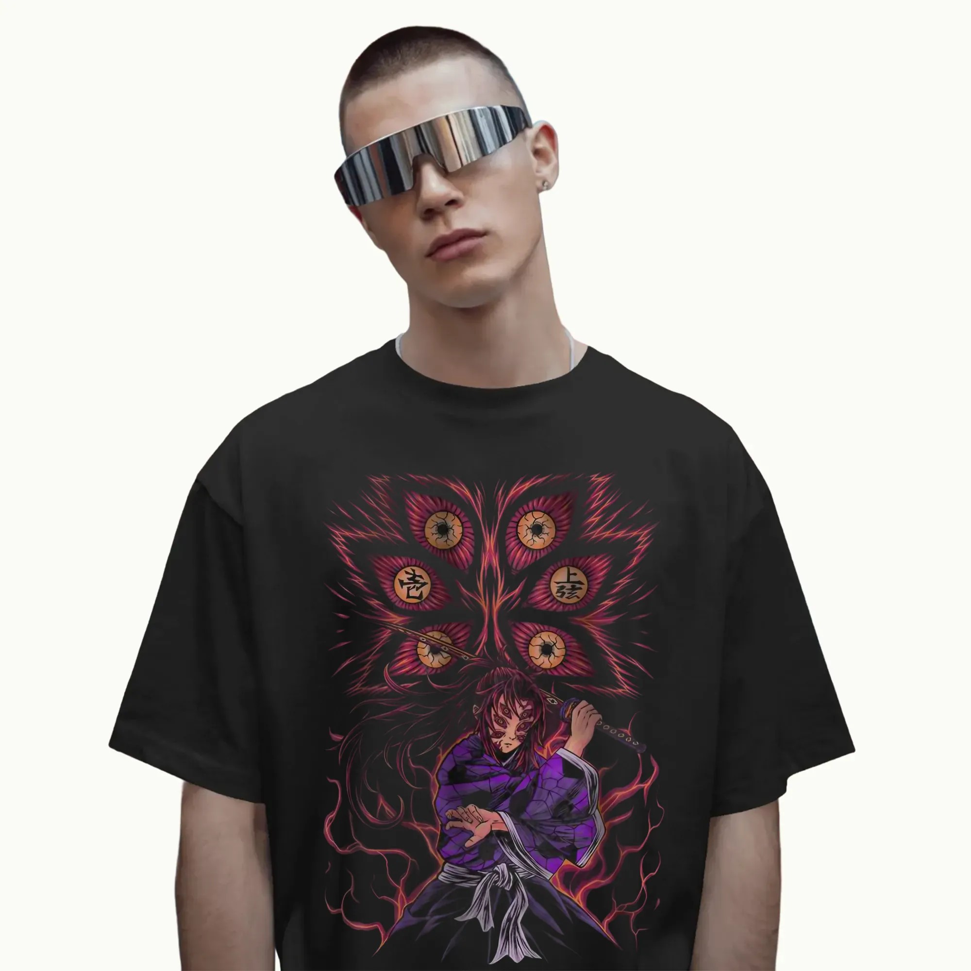 Kokushibo Upper Moon One Multi-eyes Demon Dark Fantasy Demon Slayer Anime T Shirt