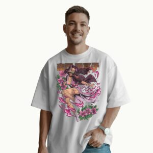 Nezuko Kamado Demon Slayer Demon Form Flowers Anime T Shirt