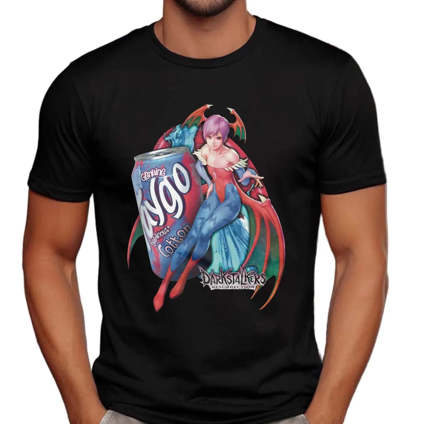 Lilith Aensland Darkstalkers Resurrection Faygo Cotton Candy Soda Mashup T Shirt