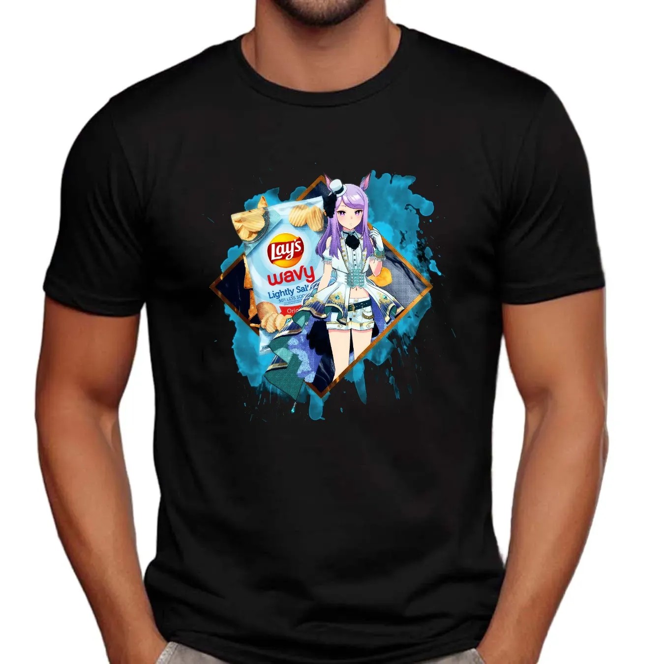 Mejiro McQueen Umamusume Pretty Derby Lay's Wavy Lightly Salted Potato Chips Anime T Shirt