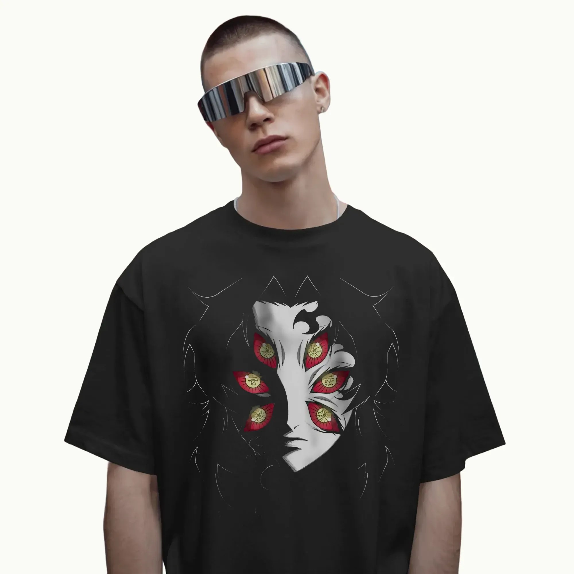 Minimalist Kokushibo Face Demon Slayer Upper Moon One Eyes Graphic T Shirt