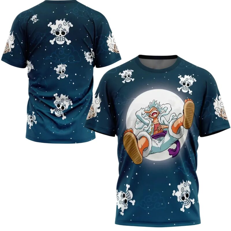 Monkey D Luffy Gear 5th Luffy V2 Jolly Roger One Piece Anime T Shirt