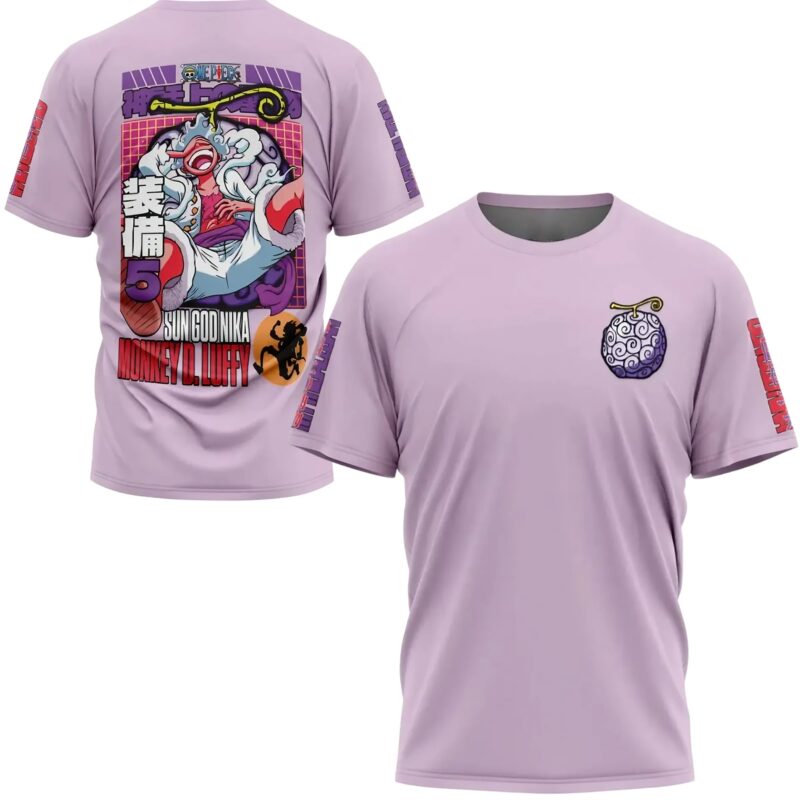Monkey D Luffy Gear 5th Sun God Nika One Piece All Over Print T Shirt