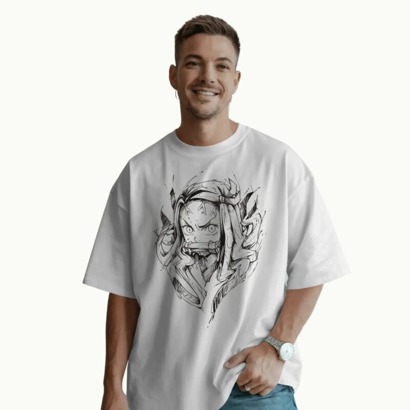 Nezuko Kamado Demon Slayer Anime Sketch Art T Shirt