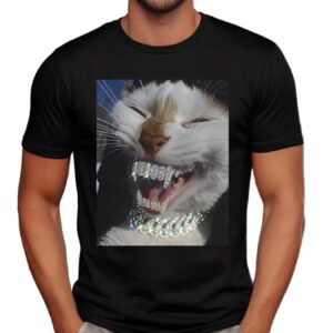 Cat Iced Out Bling Teeth Kitten Meme T Shirt