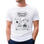Snoopy And Charlie Brown Today Is A Gift That's Why It's Called The Present T Shirt