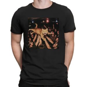 Rock Show Orange Cat Surfing Meme T Shirt