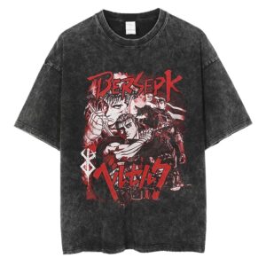 Berserk Guts Multi Pose Battle Graphic Manga Panel Dark Fantasy Art T Shirt