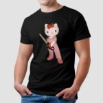 Hello Kitty Holding Chainsaw Meme T Shirt
