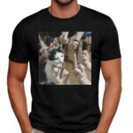 Cat Surrounded By Middle Fingers Meme Shirt