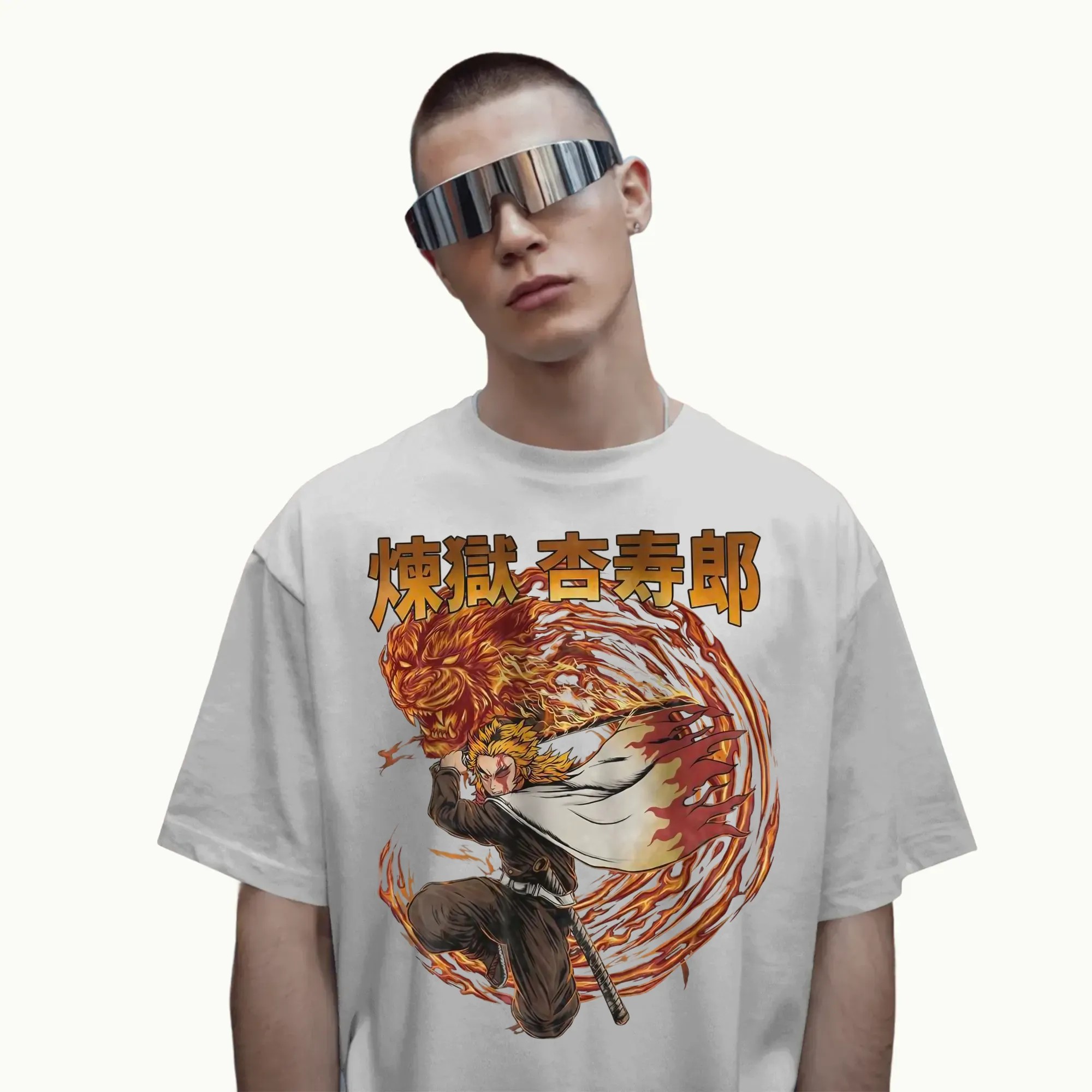 Rengoku Kyojuro Demon Slayer Flame Hashira Fire Lion Attack Anime T Shirt