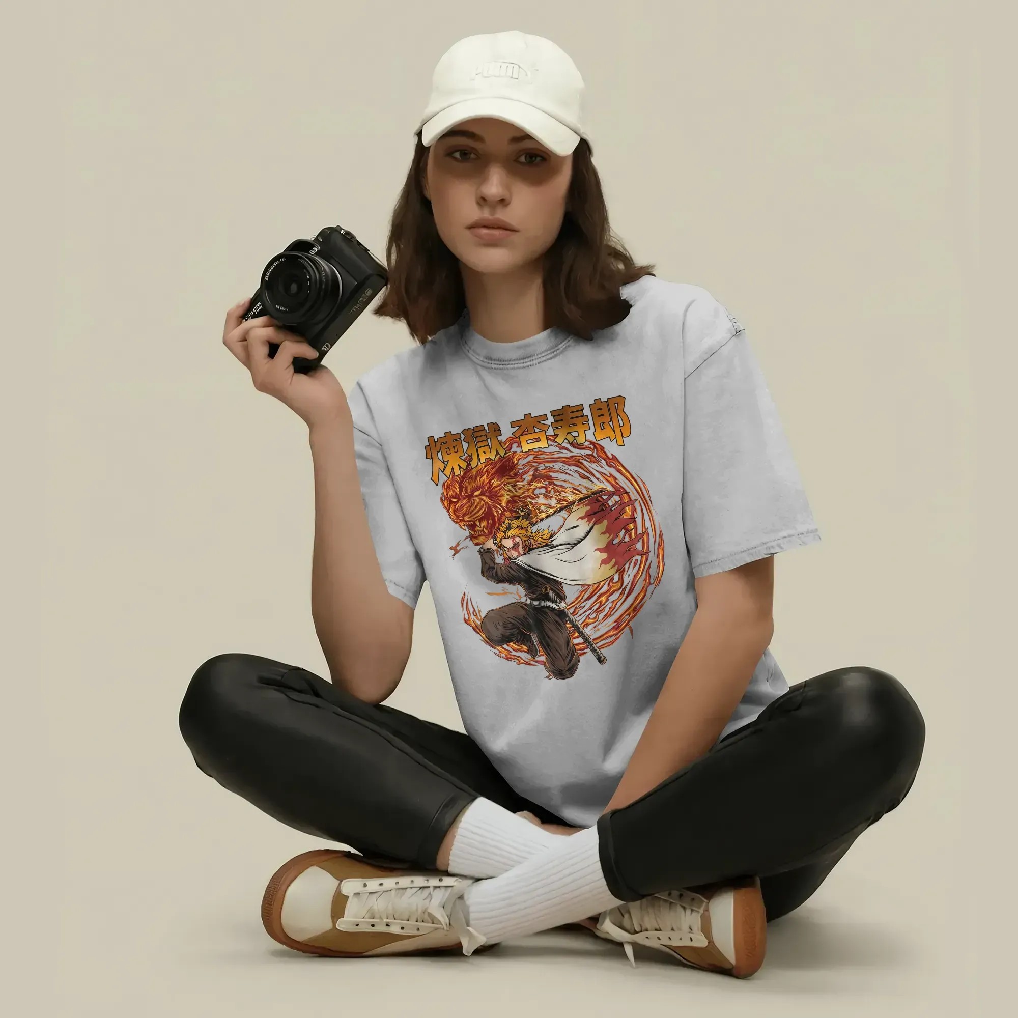 Rengoku Kyojuro Demon Slayer Flame Hashira Fire Lion Attack Anime T Shirt