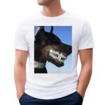 Doberman Iced Out Bling Dog Teeth Meme T Shirt