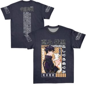 Fushiguro Megumi Jujutsu Kaisen Streetwear Extra Print - Large Print - Sleeve Print T Shirt