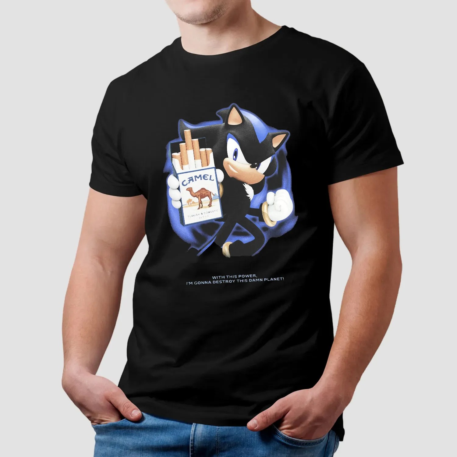 Shadow Camel Cigarette With This Power I'm Gonna Destroy This Damn Planet T Shirt