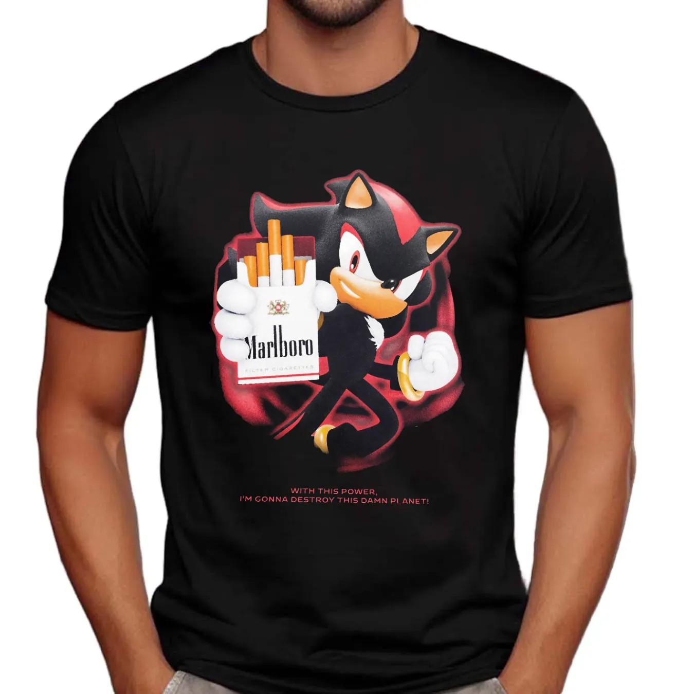 Shadow Marlboro Cigarette With This Power I'm Gonna Destroy This Damn Planet T Shirt