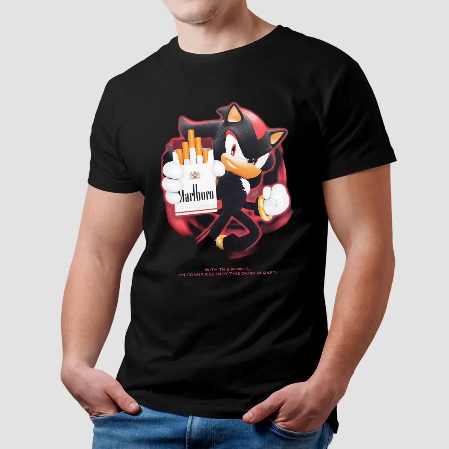 Shadow Marlboro Cigarette With This Power I'm Gonna Destroy This Damn Planet T Shirt