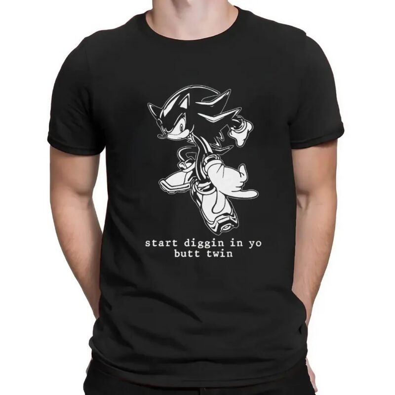 Shadow Sonic the Hedgehog start diggin in yo butt twin t shirt