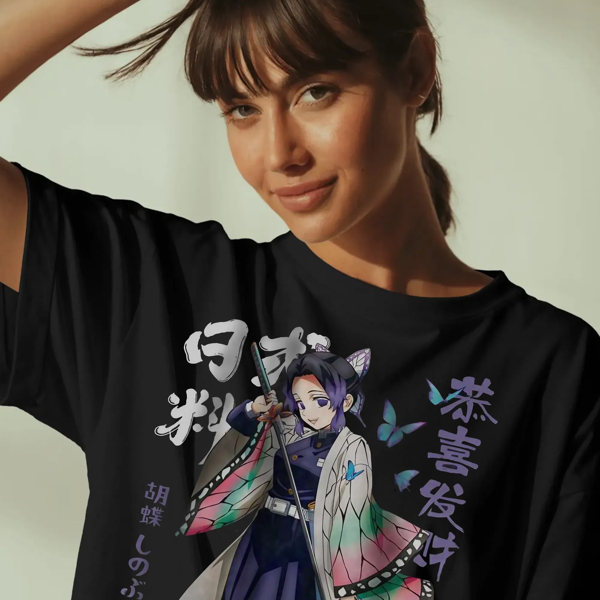 Shinobu Kocho Demon Slayer Insect Hashira Butterfly Haori Anime Graphic T Shirt