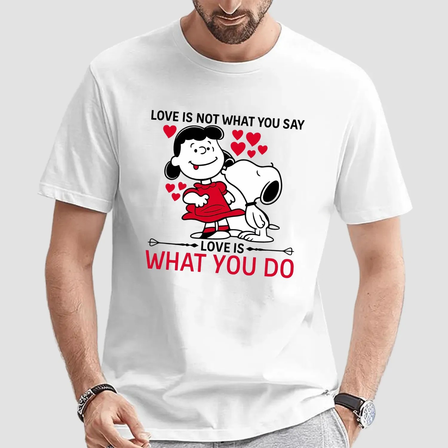 Snoopy Lucy Van Pelt Love Is Not What You Say Love Is A What You Do T Shirt