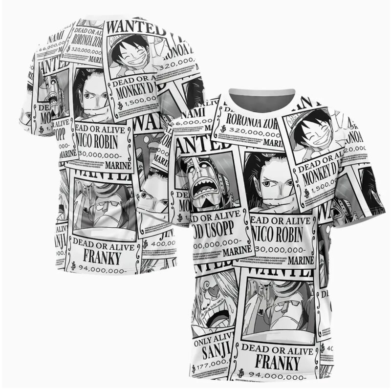 Straw Hat Wanted Arrest Warrant One Piece T-shirt