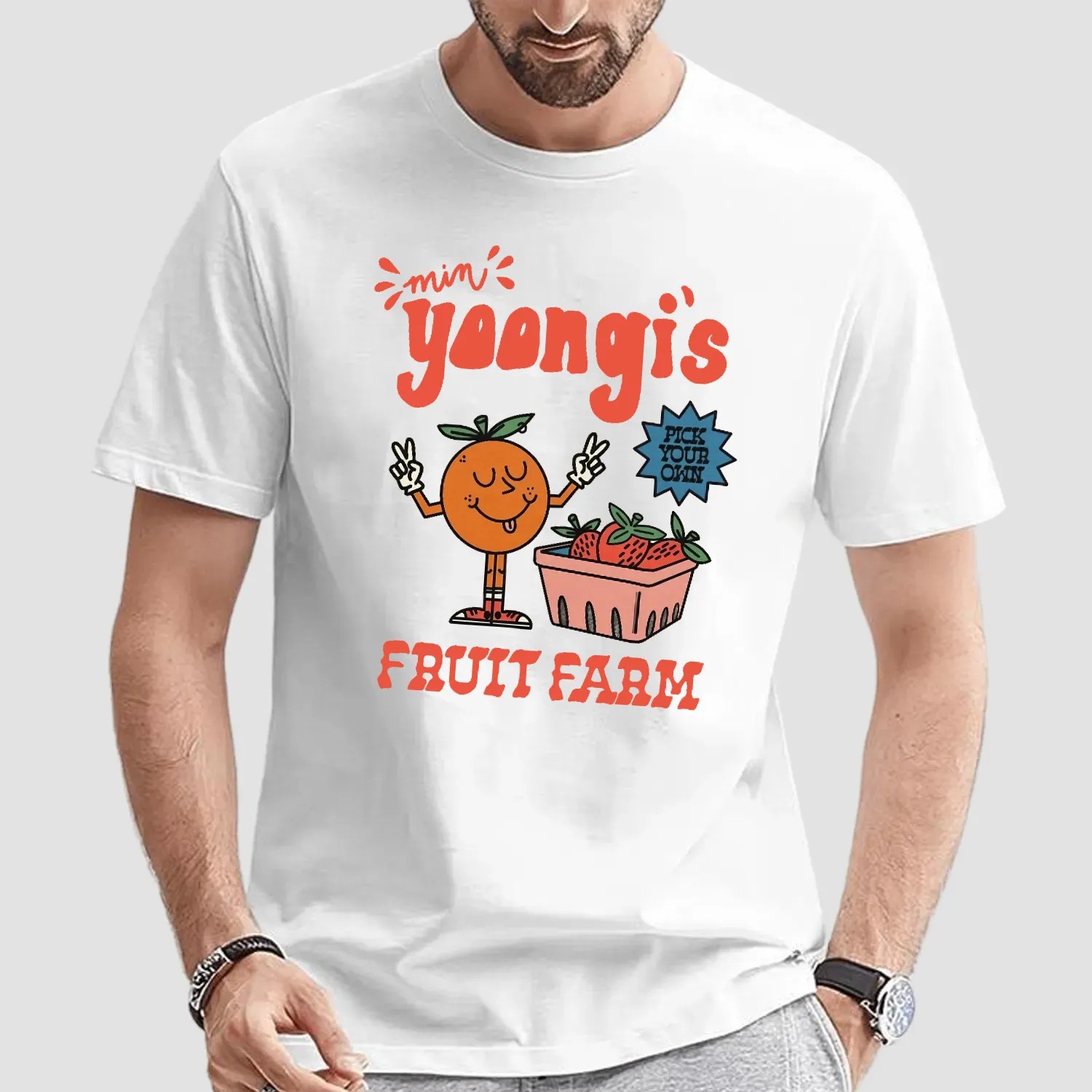 Suga BTS Min Yoongi's Fruit Farm Pick Your Own Kpop 2025 T Shirt