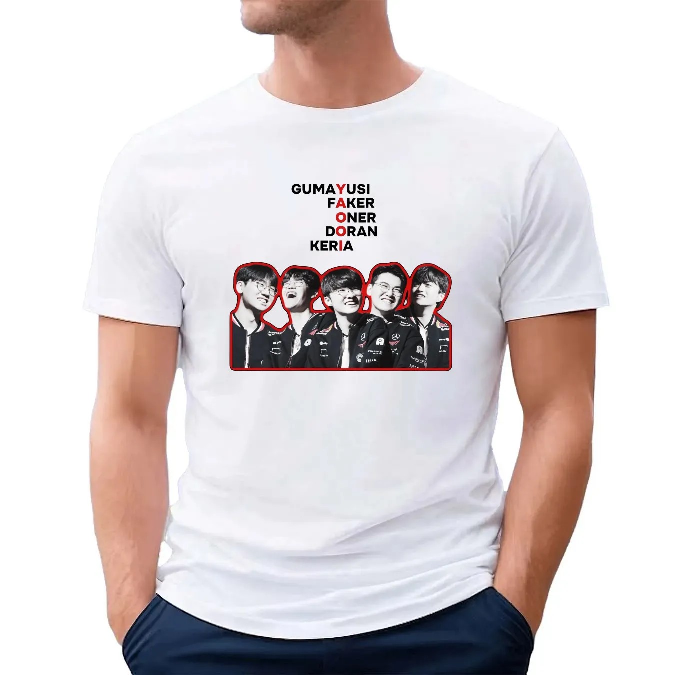 T1 Gumayusi Faker Oner Doran Keria Yaooi Esport Gamer T Shirt