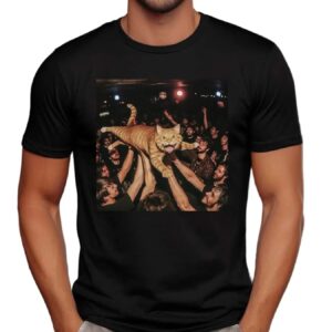 Rock Show Orange Cat Surfing Meme T Shirt