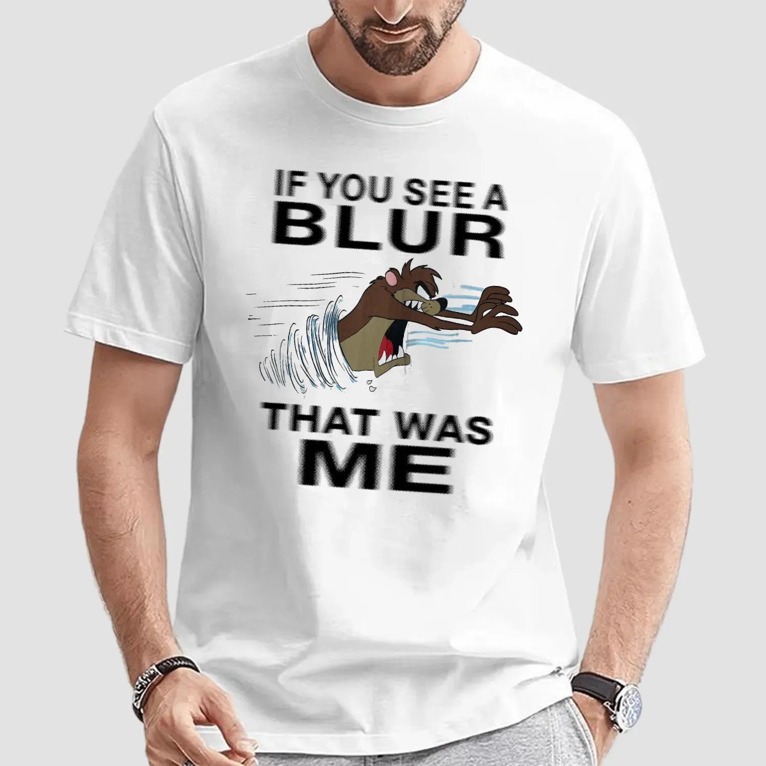 Taz Mania If You See A Blur That Was Me Looney Tunes Cartoon T Shirt