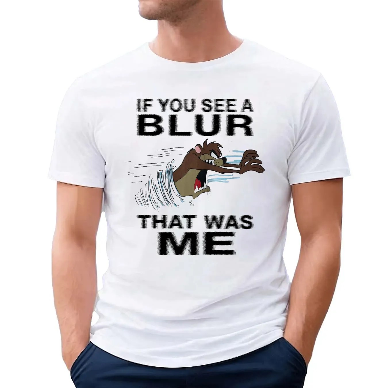 Taz Mania If You See A Blur That Was Me Looney Tunes Cartoon T Shirt