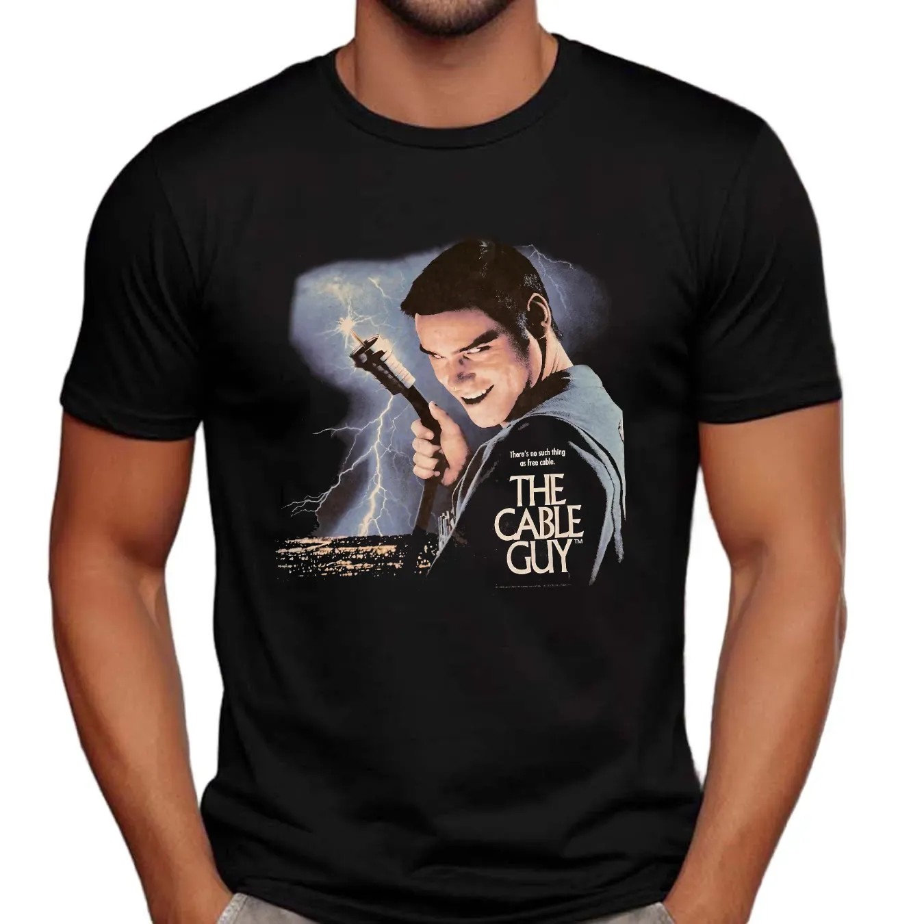 There's No Such Thing As Free Cable The Cable Guy Jim Carrey Movie Promo T Shirt