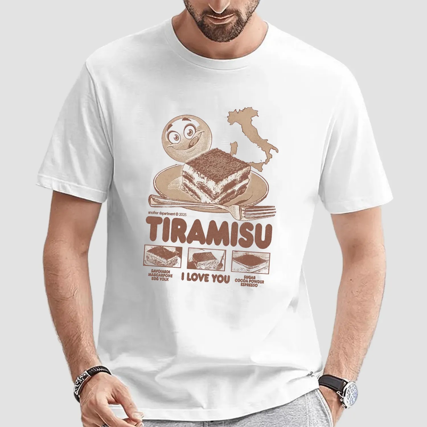 Tiramisu, I Love You Savoiardi Mascarpone Egg Yolk Sugar Cocoa Powder Espresso T Shirt