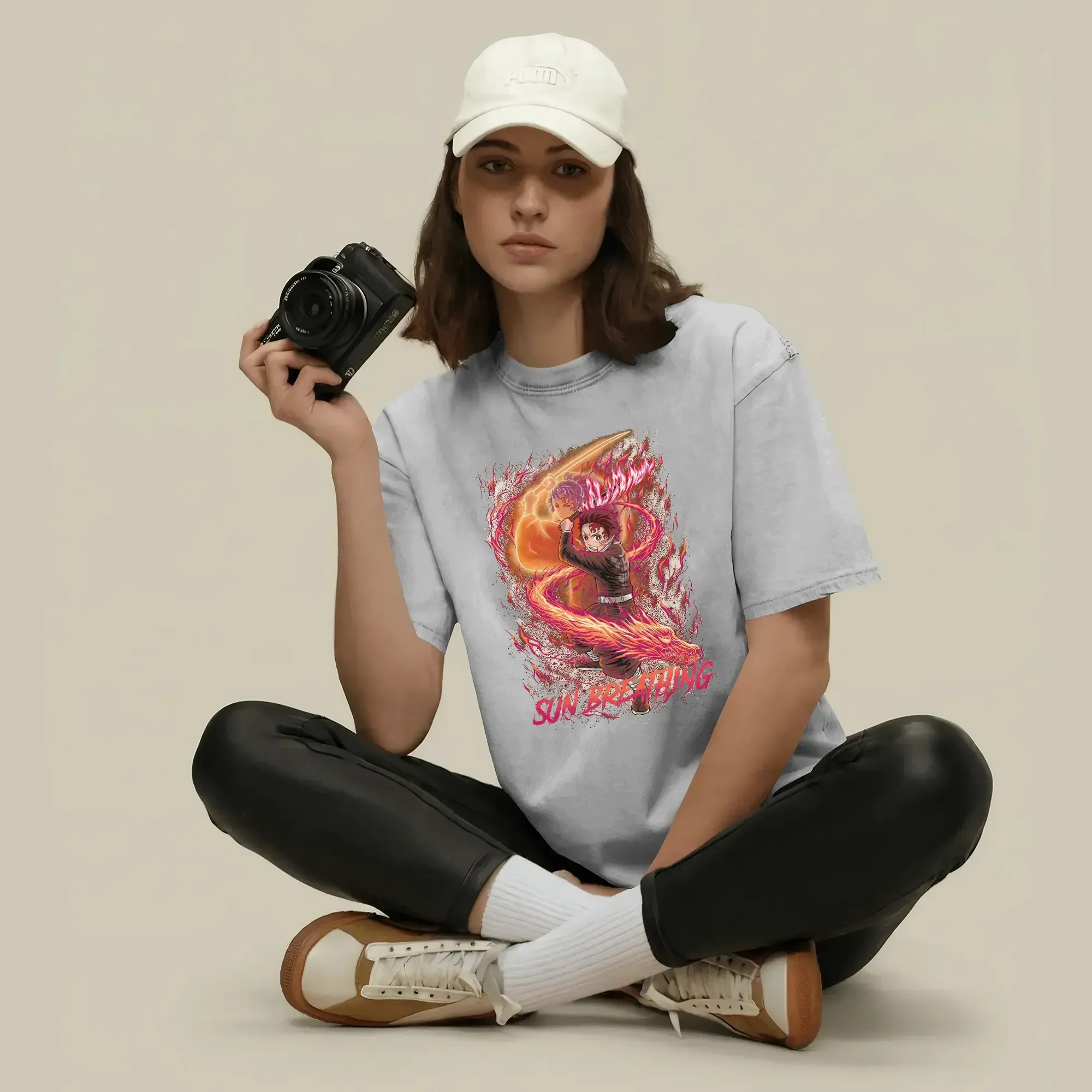 Tanjiro Kamado Hinokami Kagura Sun Breathing Flame Dragon Demon Slayer Anime T Shirt