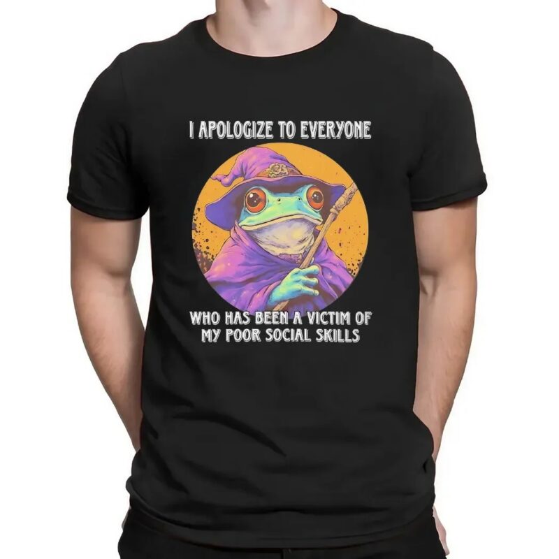 Wizard Frog I Apologize To Everyone Who Has Been A Victim Of My Poor Social Skills Meme T Shirt
