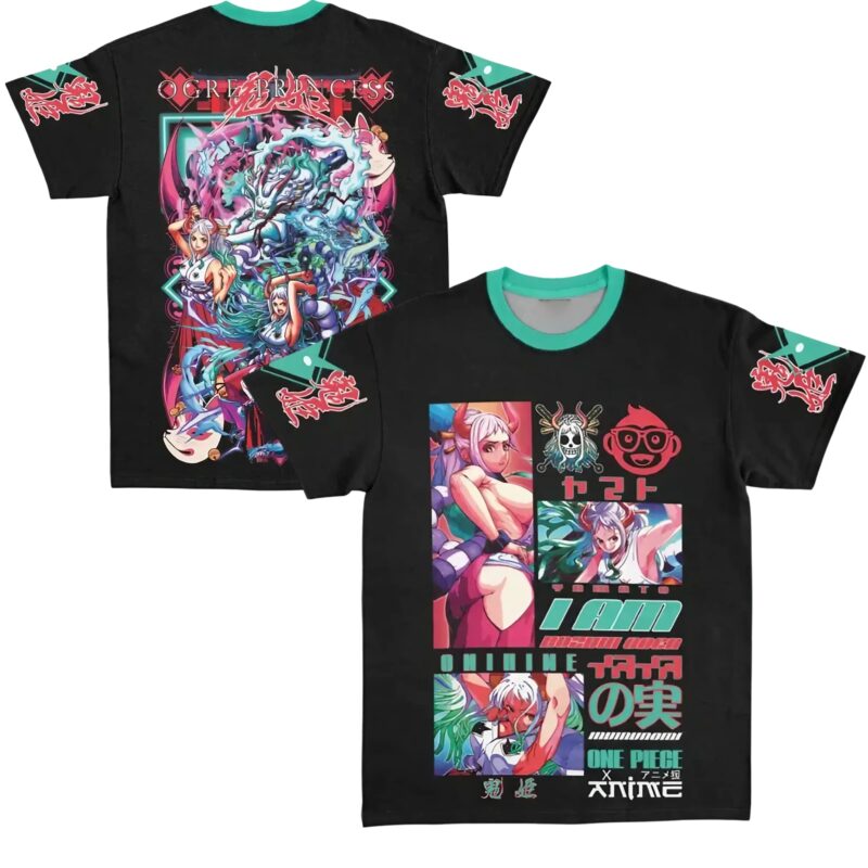 Yamato V3 One Piece Anime Streetwear Extra Print - Large Print - Sleeve Print T Shirt