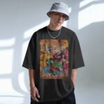 Demon Slayer Battle Tanjiro, Nezuko, Zenitsu & Inosuke Kimetsu no Yaiba Anime T Shirt