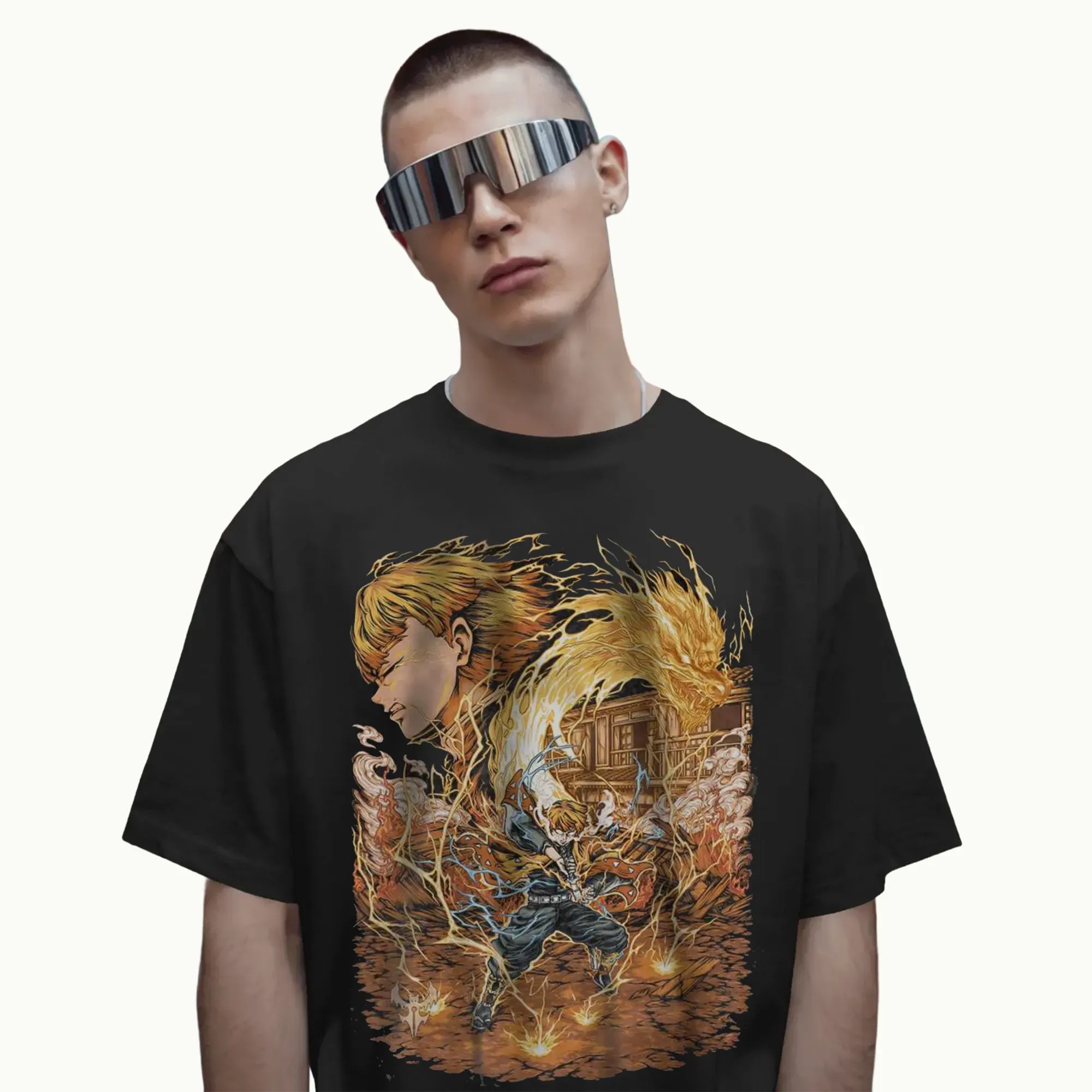 Zenitsu Agatsuma Thunder Breathing Thunderclap and Flash Demon Slayer Anime T Shirt