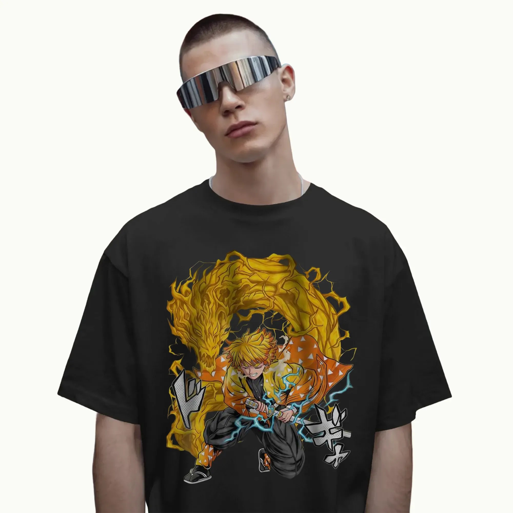Zenitsu Thunder Breathing Dragon Demon Slayer Thunderclap Dragon Anime T Shirt